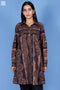 Cambric Cotton Long Boyfriend Shirt In Block Print